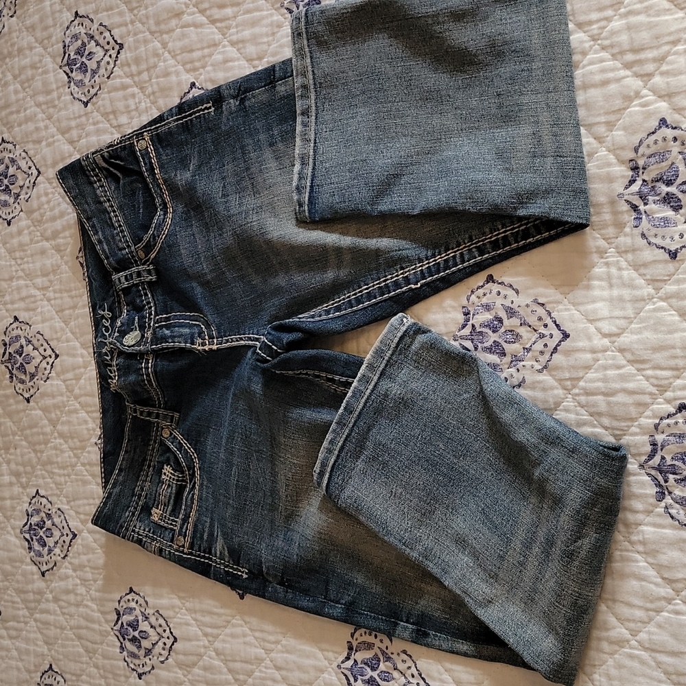 Maurices Straight Cut Jeans Loose Belt Loop Sz 3/4